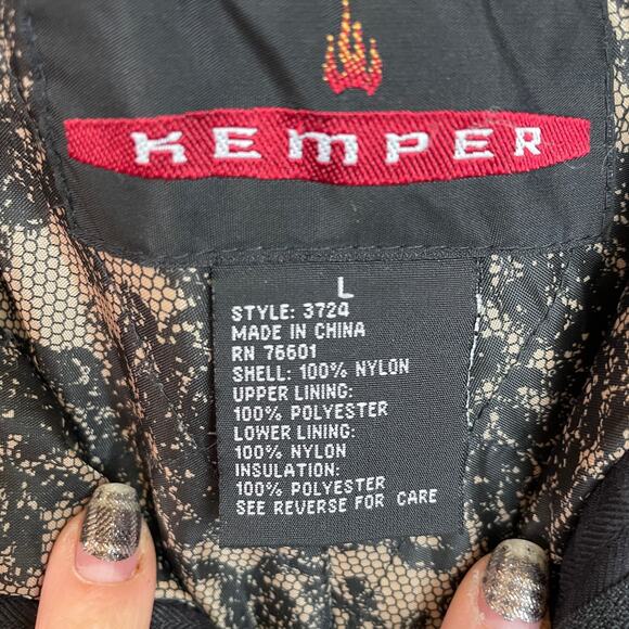 Kemper Women’s Ski/Snow Board Pants Solid Black Ext & Lace Print Inside Size L - Picture 11 of 14